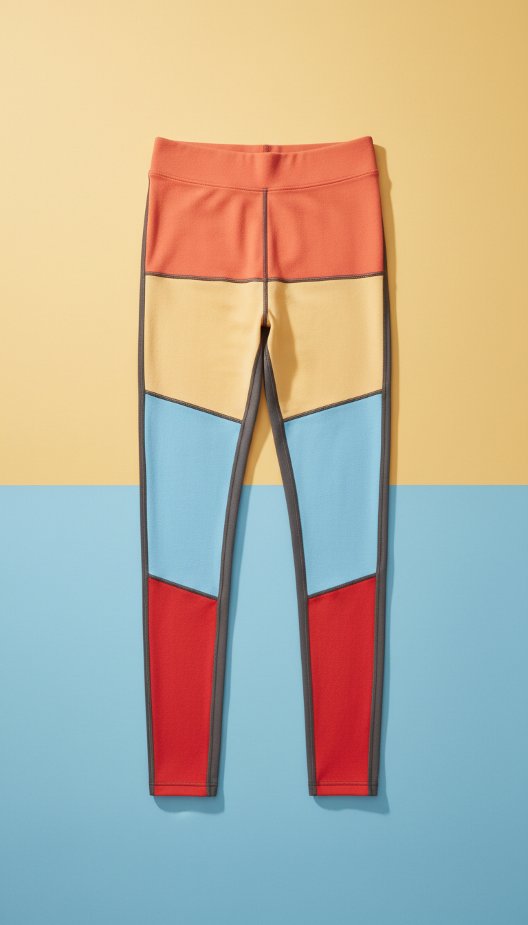 Colorblock Fitness Leggings with Pockets
